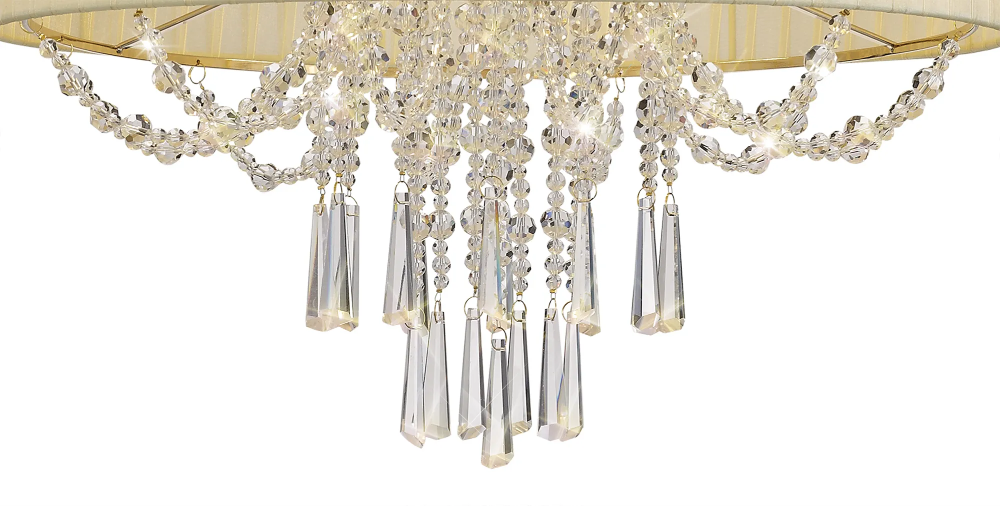 Freida Semi Flush Ceiling 6 Light French Gold IL31757  Diyas Freida French Gold-Ivory Cream